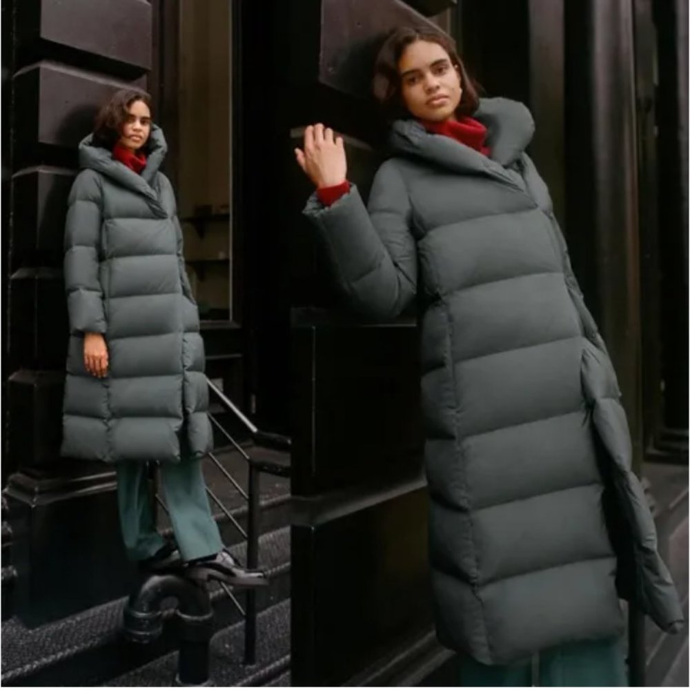 Babaton The Duvet Puffer in Smoky Emerald Green, Size Small